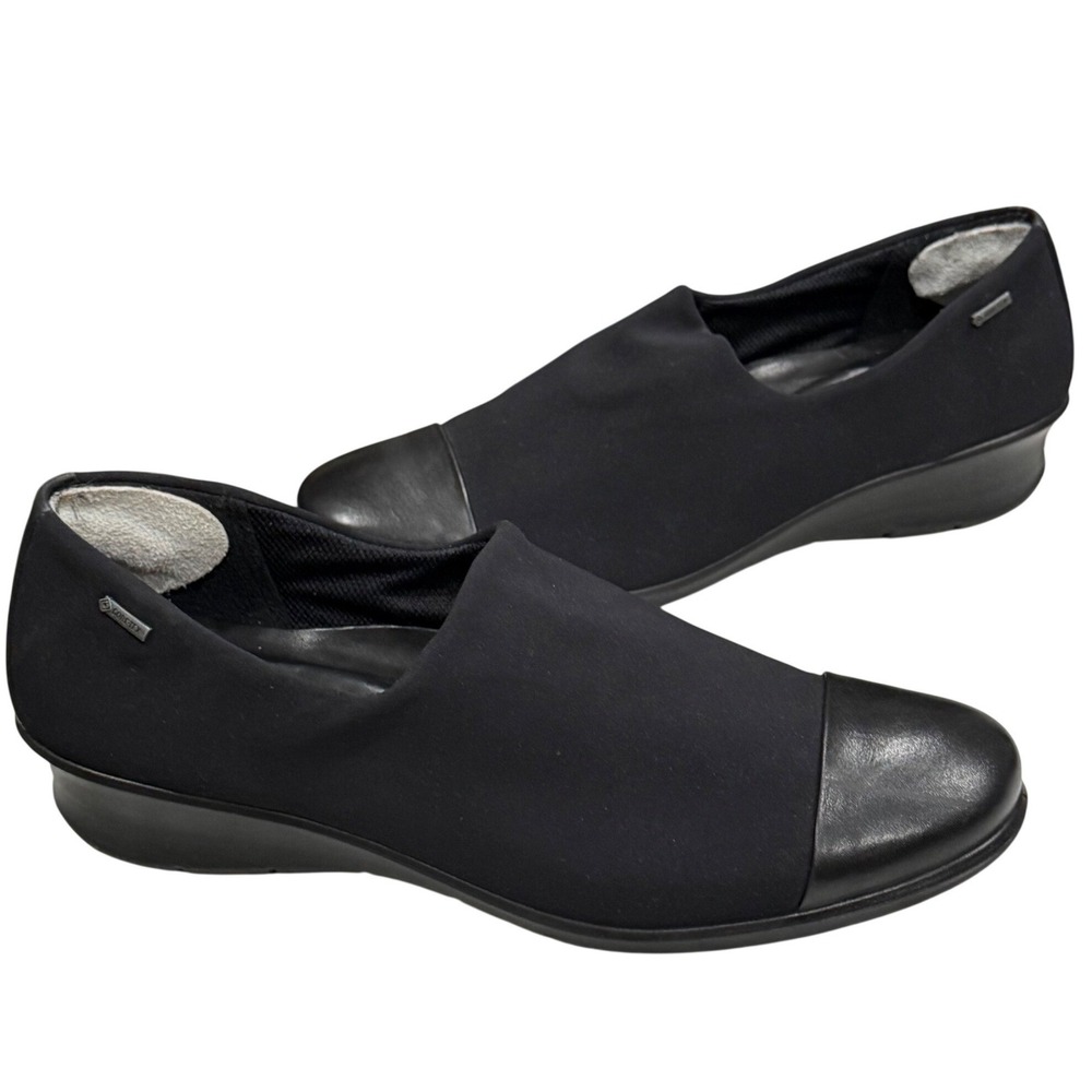 Ecco Felicia Gore-Tex Slip On Shoes Women 41 US 10-10.5 US Black Leather Cap Toe